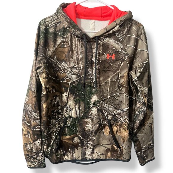 Under Armour ColdGear Realtree Camo Pullover Hoodie Hooded Sweatshirt Womens M - Picture 1 of 7